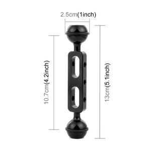 PULUZ 5,1 Zoll 13 cm Doppelkugelarm aus Aluminiumlegierung, Durchm...