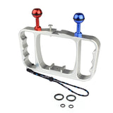 PULUZ CNC Aluminium Tragbare Unterwasserleuchte Doppelarm mit Lanyard