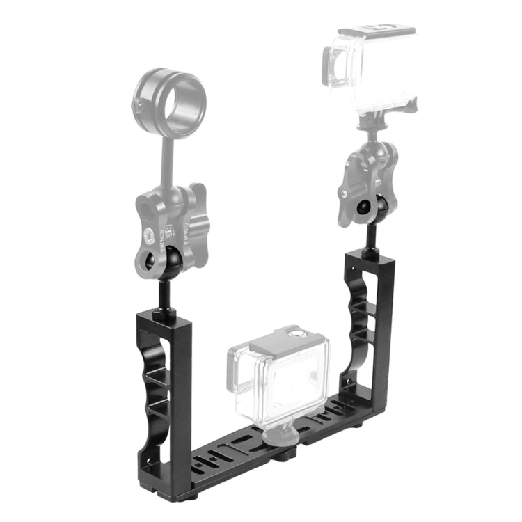 PULUZ CNC-Aluminium-verstellbare Doppel-Tauchlampenhalterung für...