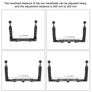 PULUZ CNC-Aluminium-verstellbare Doppel-Tauchlampenhalterung für...