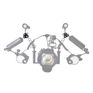 PULUZ Doppelkugelklemme, offenes Loch, Unterwasserkamerahalterung M...