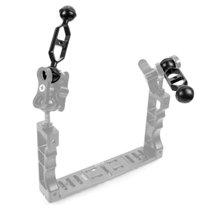 Bras à double rotule en alliage d'aluminium PULUZ 5,0 pouces 12,6 cm, diam...