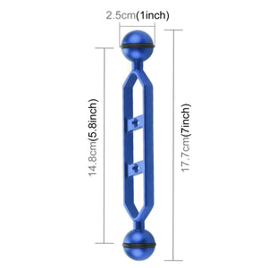 PULUZ 7,0 Zoll 17,7 cm Doppelkugelarm aus Aluminiumlegierung, Durchm...