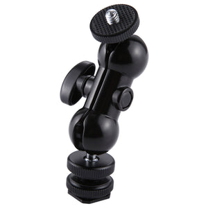 Tête sphérique pivotante PULUZ Flash Hot Shoe 1/4 pouce pour trépied...