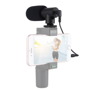 PULUZ Microfono professionale per interviste audio stereo da 3,5 mm per regis...