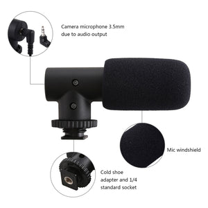 PULUZ Microfono professionale per interviste audio stereo da 3,5 mm per regis...