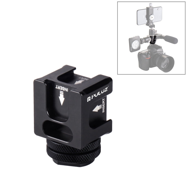 PULUZ Staffa di supporto in lega di alluminio con luce flash per microfono co...