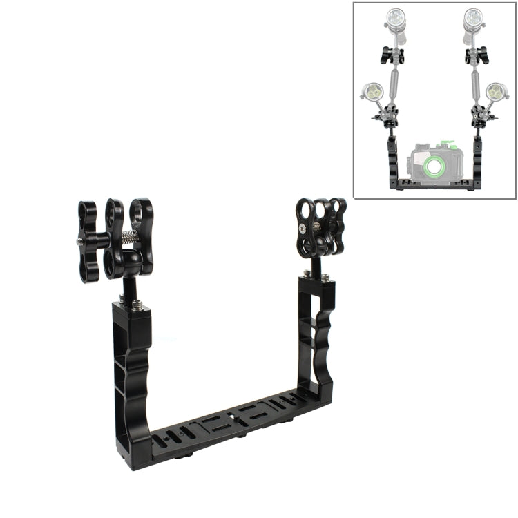 Stabilizzatore per vassoio in alluminio a doppia impugnatura PULUZ con morset...