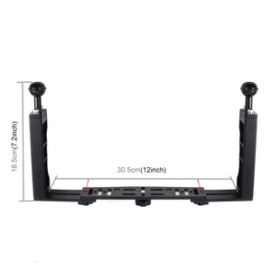 Stabilizzatore per vassoio in alluminio a doppia impugnatura PULUZ con morset...