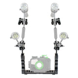 Stabilizzatore per vassoio in alluminio a doppia impugnatura PULUZ con morset...