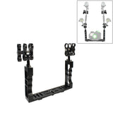 Stabilizzatore per vassoio in alluminio a doppia impugnatura PULUZ con morset...