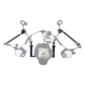 PULUZ Stabilizzatore per vassoio in alluminio a doppia impugnatura con 2 mors...