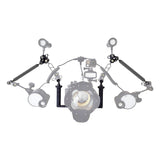 PULUZ Stabilizzatore per vassoio in alluminio a doppia impugnatura con 2 mors...