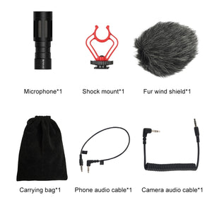 PULUZ Microfono professionale per interviste a condensatore video shotgun con...