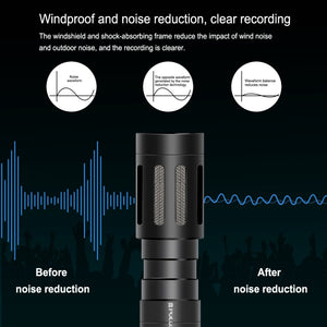 PULUZ Microfono professionale per interviste a condensatore video shotgun con...