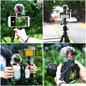 PULUZ Microfono professionale per interviste a condensatore video shotgun con...