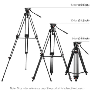 Trépied de caméra vidéo professionnel robuste en alliage d'aluminium PULUZ...