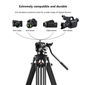 Trépied de caméra vidéo professionnel robuste en alliage d'aluminium PULUZ...
