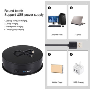 PULUZ 15cm USB Platine Électrique Présentoir Vidéo Accessoires de Prise de Vue Gi...