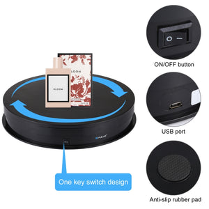 PULUZ 30cm USB Platine Électrique Présentoir Vidéo Accessoires de Prise de Vue Gi...