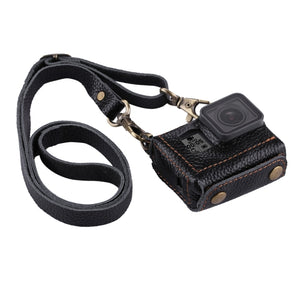 PULUZ per GoPro HERO7 Nero /6 /5 Custodia in vera pelle con texture litchi co...