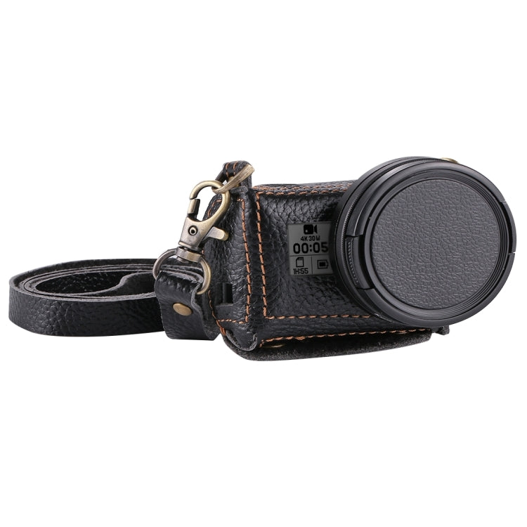 PULUZ per GoPro HERO7 Nero /6 /5 Custodia in vera pelle con texture litchi co...