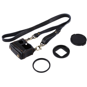 PULUZ per GoPro HERO7 Nero /6 /5 Custodia in vera pelle con texture litchi co...