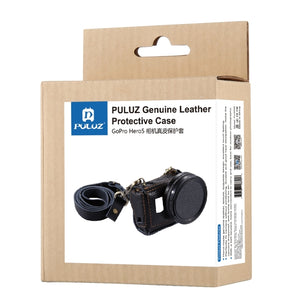 PULUZ per GoPro HERO7 Nero /6 /5 Custodia in vera pelle con texture litchi co...