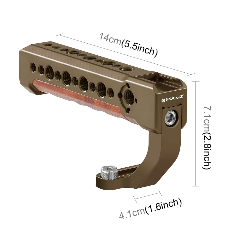 Maniglia superiore in legno per fotocamera PULUZ con supporto per slitta fred...