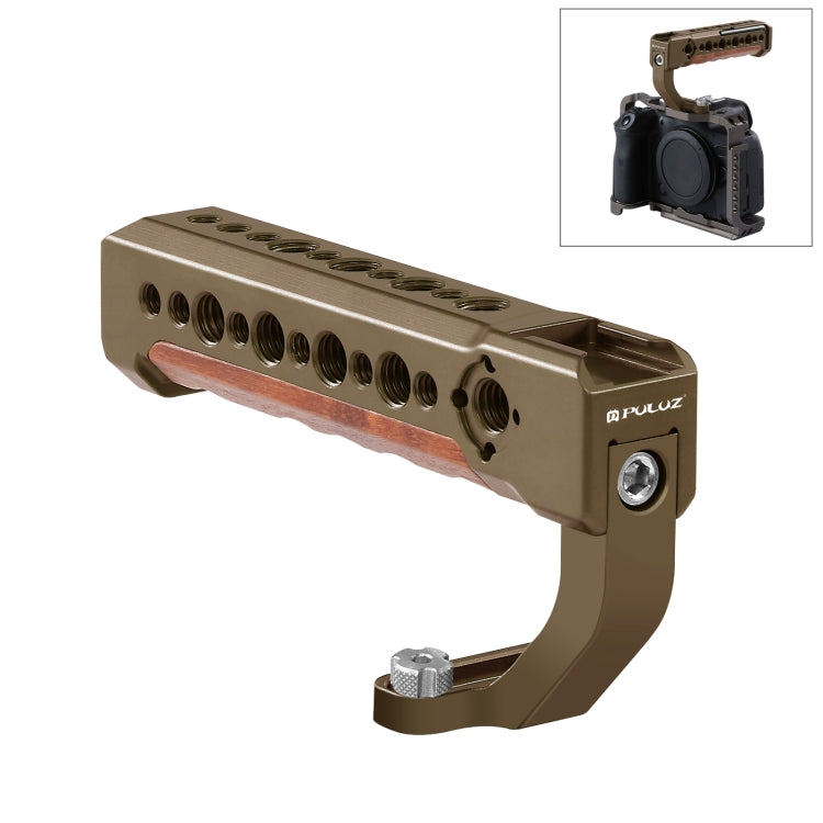 Maniglia superiore in legno per fotocamera PULUZ con supporto per slitta fred...
