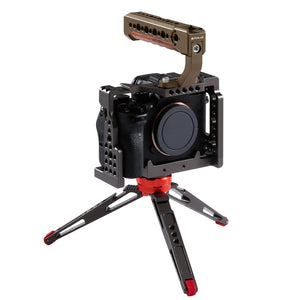 Maniglia superiore in legno per fotocamera PULUZ con supporto per slitta fred...