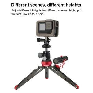 PULUZ Supporto per treppiede da tavolo per vlogging live con basi per scarpe ...
