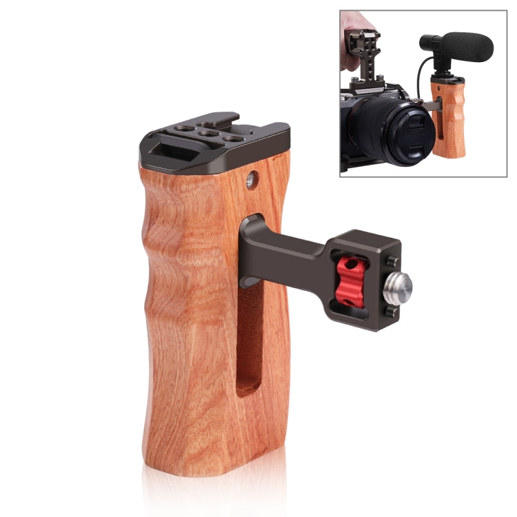 PULUZ Vite da 3/8 di pollice Maniglia laterale in legno per fotocamera univer...