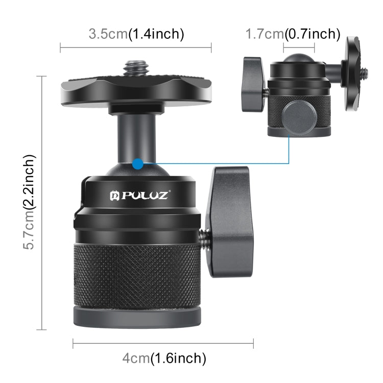 PULUZ 360 Panorama Adattatore per testa a sfera per treppiede in lega di allu...