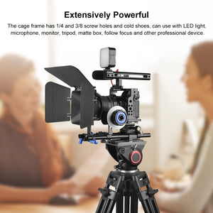 PULUZ Gabbia per videocamera Rig per riprese cinematografiche con maniglia pe...