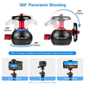 Adattatore per testa a sfera per treppiede panoramico in metallo PULUZ a 360 ...