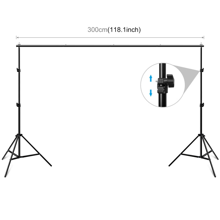 PULUZ 2 x 3 m Supporto per sfondo per studio fotografico Supporto per barra t...