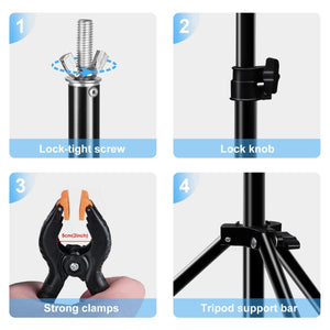PULUZ 2 x 3 m Supporto per sfondo per studio fotografico Supporto per barra t...