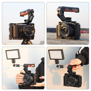 Maniglia superiore in legno per fotocamera PULUZ da 3/8 pollici con supporto ...