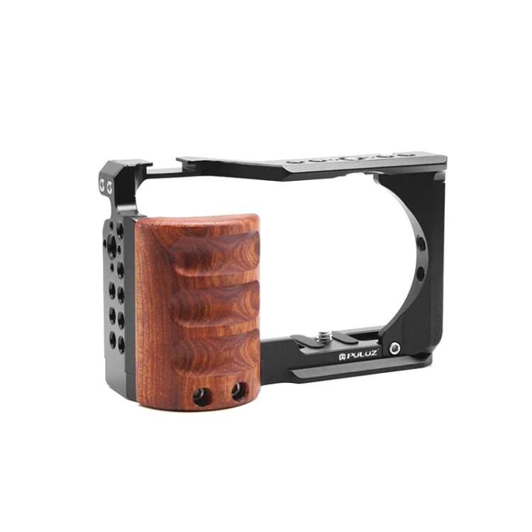 Pour Sony ZV-E10 PULUZ Poignée en bois Cage de caméra en métal Stabilisateur Rig...