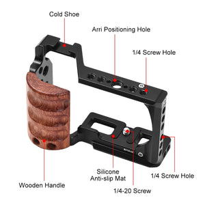 Per Sony ZV-E10 PULUZ Manico in legno Metallo Camera Cage Stabilizzatore Rig�...