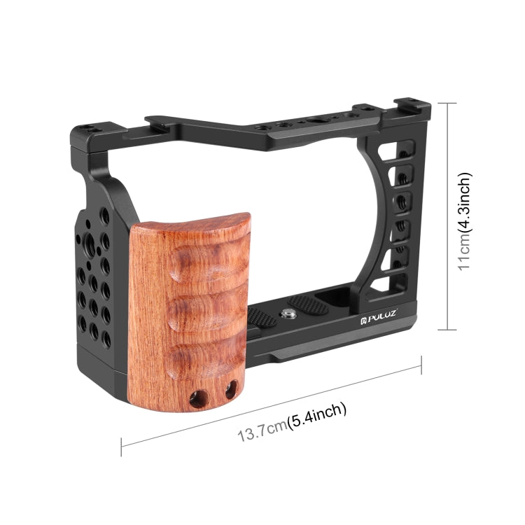 Pour Sony ZV-E1 PULUZ Poignée en bois Cage de caméra en métal Stabilisateur Rig...