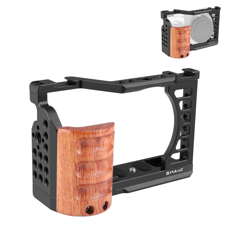 Pour Sony ZV-E1 PULUZ Poignée en bois Cage de caméra en métal Stabilisateur Rig...