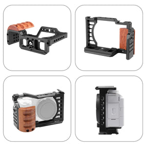 Per Sony ZV-E1 PULUZ Manico in legno Metallo Camera Cage Stabilizzatore Rig��...