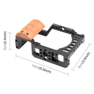 Für Sony Alpha 7C / ILCE-7C / A7C PULUZ Kamerakäfig aus Metall mit Holzgriff S...