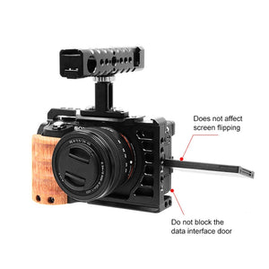 Für Sony Alpha 7C / ILCE-7C / A7C PULUZ Kamerakäfig aus Metall mit Holzgriff S...