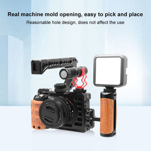 Für Sony Alpha 7C / ILCE-7C / A7C PULUZ Kamerakäfig aus Metall mit Holzgriff S...