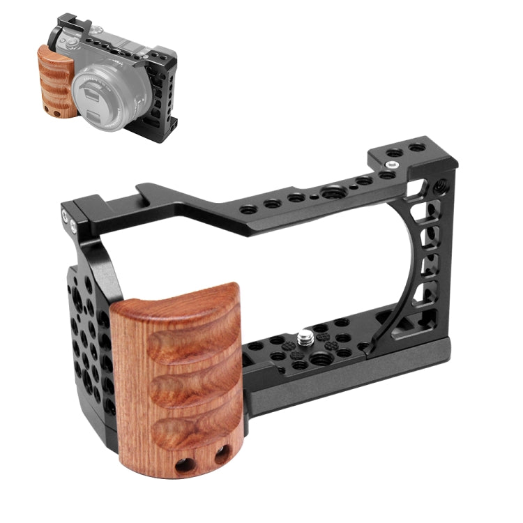 Pour Sony A6400 / A6300 / A6100 / 6000 PULUZ Poignée en bois Caméra en métal Ca...