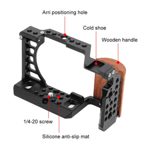 Für Sony A6400 / A6300 / A6100 / 6000 PULUZ Kameratasche aus Metall mit Holzgriff