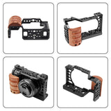 Für Sony A6400 / A6300 / A6100 / 6000 PULUZ Kameratasche aus Metall mit Holzgriff